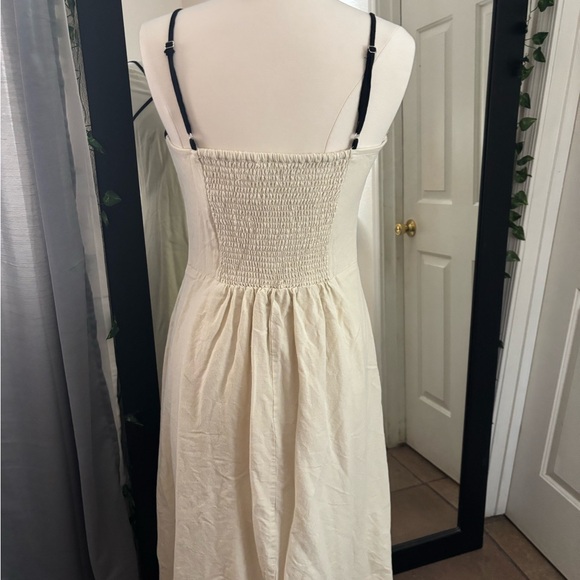 Japna Cream Midi Dress with Black Straps - Picture 2 of 3